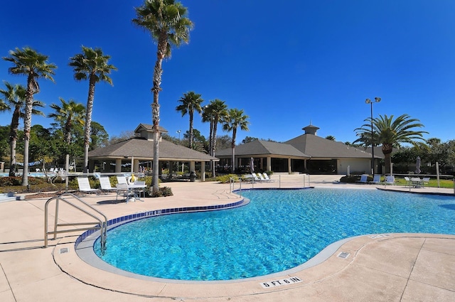 view of pool featuring a patio area