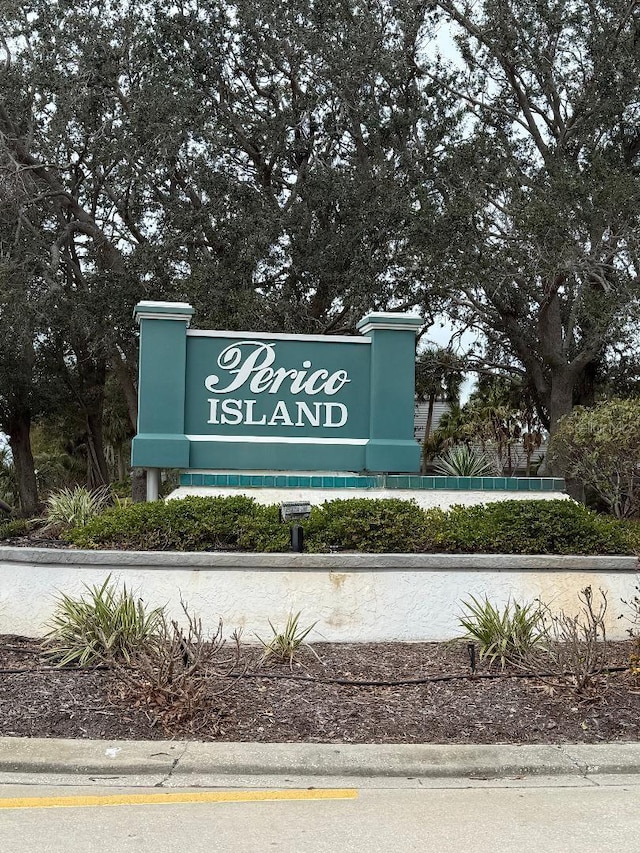 view of community sign