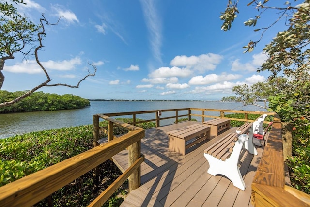 1519 Pelican Point Dr Unit 292, Sarasota, FL 34231 - wooden terrace with a water view