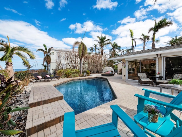 view of pool featuring a patio area