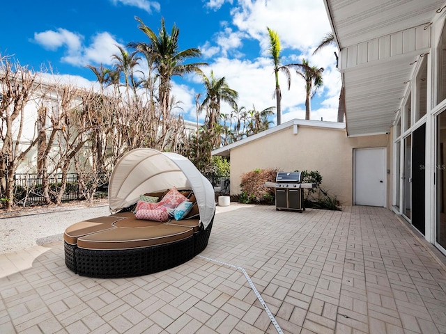 view of patio / terrace with a grill