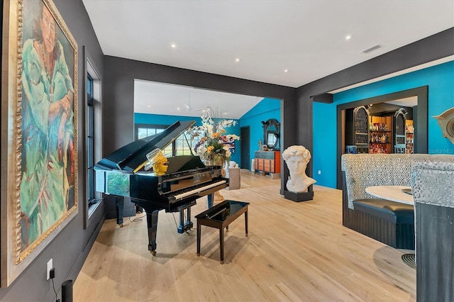 living area featuring light hardwood / wood-style floors