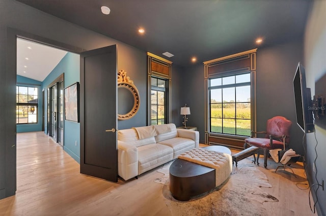 interior space with a wealth of natural light and light wood-type flooring