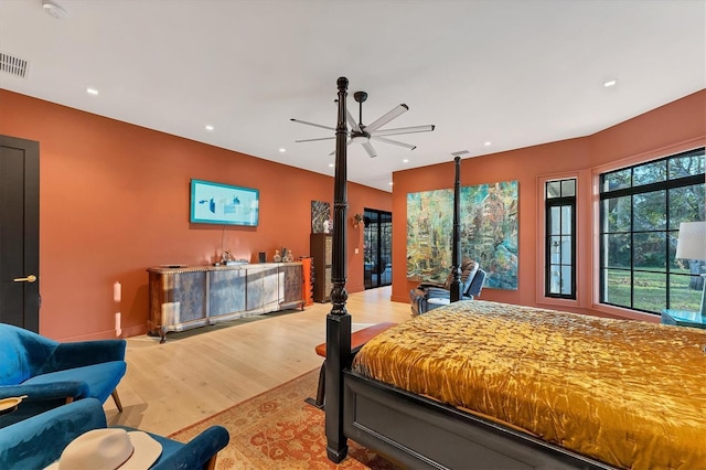 bedroom featuring light wood-type flooring