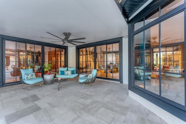 view of patio / terrace with ceiling fan