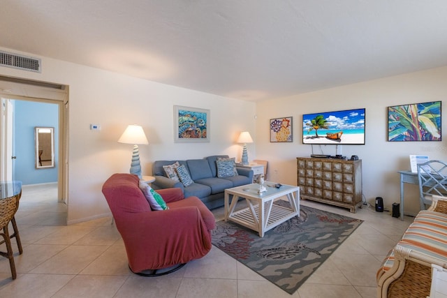 view of tiled living room