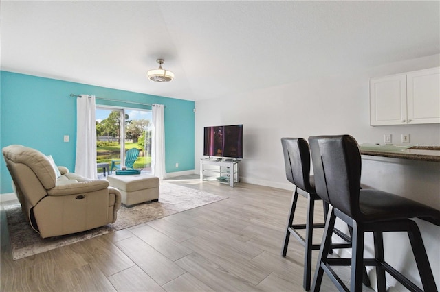 living room featuring light hardwood / wood-style floors