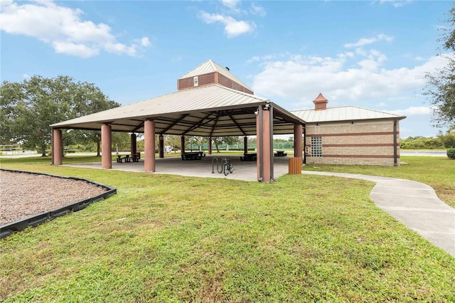 view of property's community featuring a gazebo and a yard