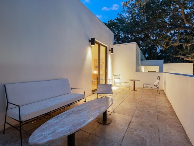 view of patio with an outdoor living space