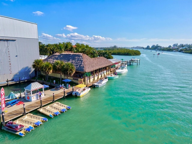 exterior space with a boat dock