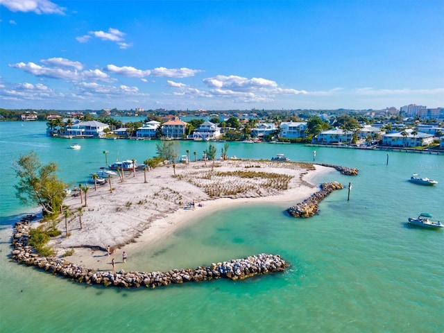 property view of water featuring a view of the beach