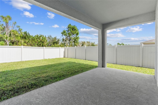 view of yard with a patio area