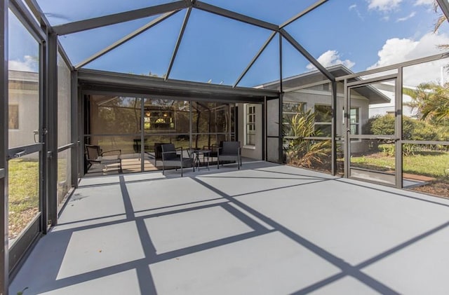 view of unfurnished sunroom