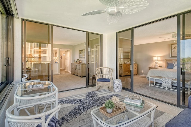 8779 Midnight Pass Rd Unit 206H, Sarasota, FL 34242 - sunroom / solarium with ceiling fan