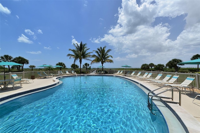 view of pool with a patio area