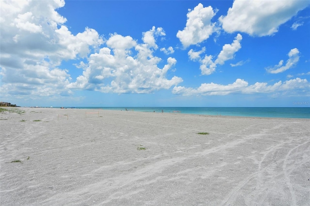 property view of water with a beach view