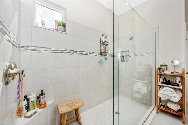 6249 Mesa Gln, Bradenton, FL 34203 - bathroom with a stall shower and tile patterned flooring