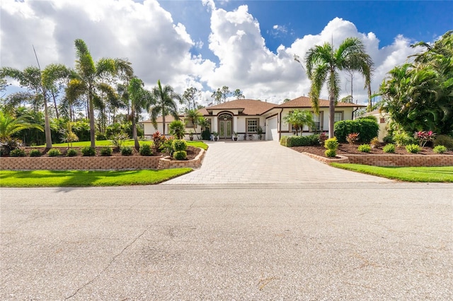 view of front of house with a garage