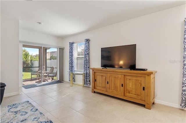 view of tiled living room