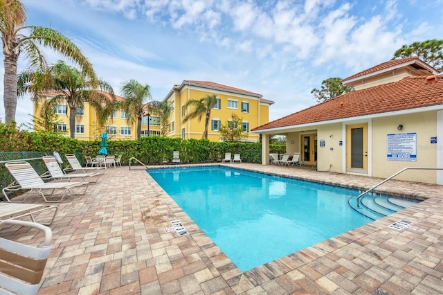 view of pool with a patio area