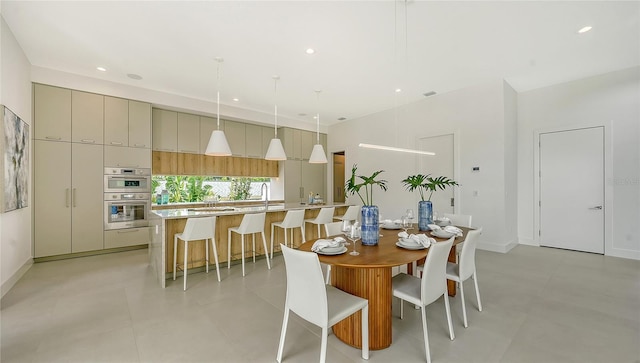 dining room with sink