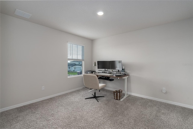 view of carpeted office