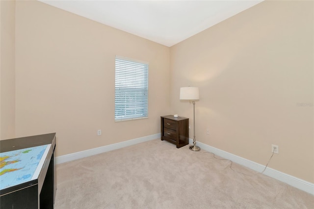 interior space with light colored carpet