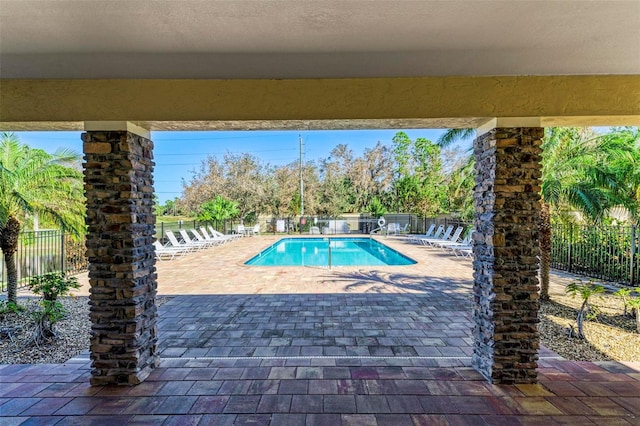 view of pool with a patio