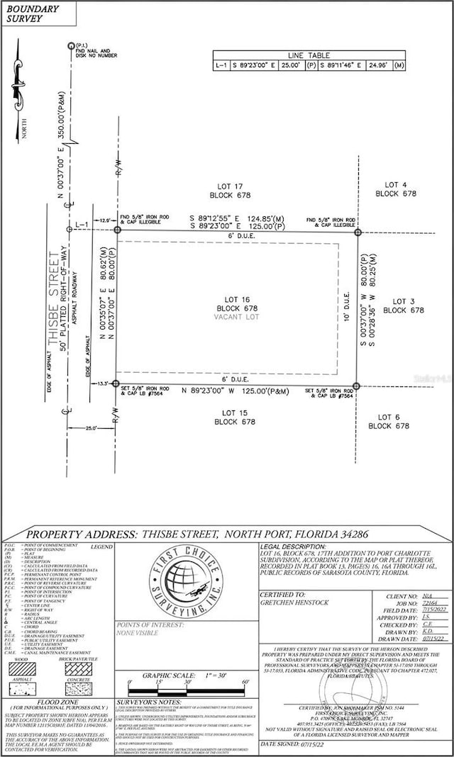 LOT16 Thisbe St, North Port FL, 34286 land for sale