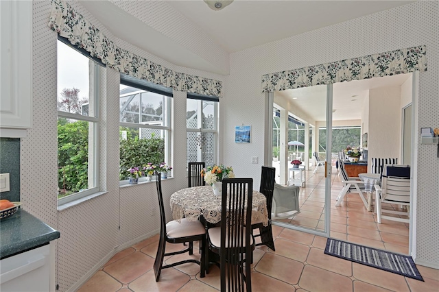 view of tiled dining room