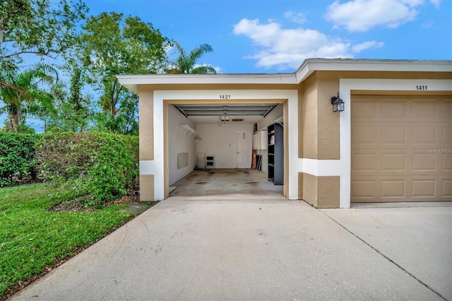 view of garage