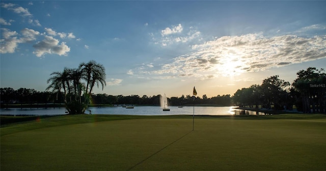 view of property's community with a water view