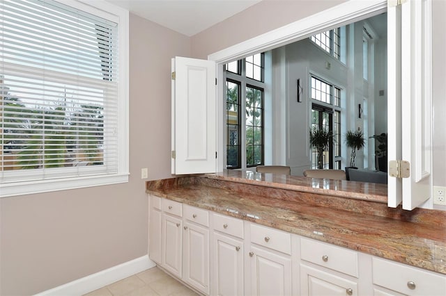 bathroom featuring vanity and tile patterned flooring