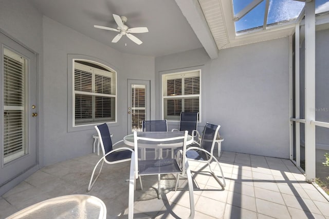 view of patio with ceiling fan