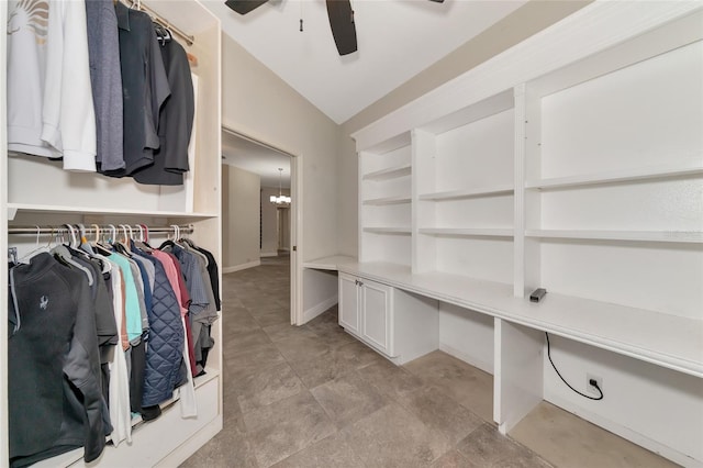 10550 Old Grove Cir, Bradenton, FL 34212 - spacious closet with ceiling fan and lofted ceiling