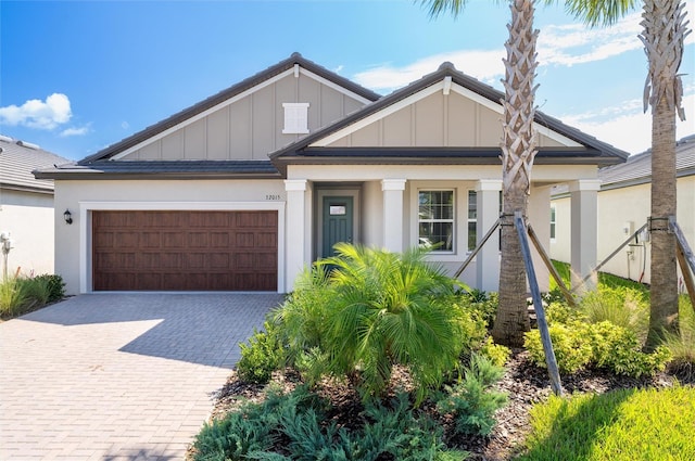 craftsman inspired home featuring a garage