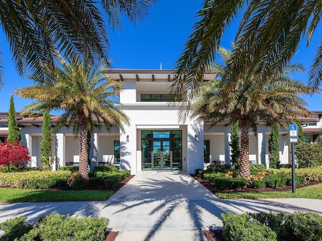 view of front of property featuring french doors