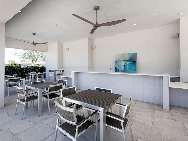 view of patio / terrace with ceiling fan