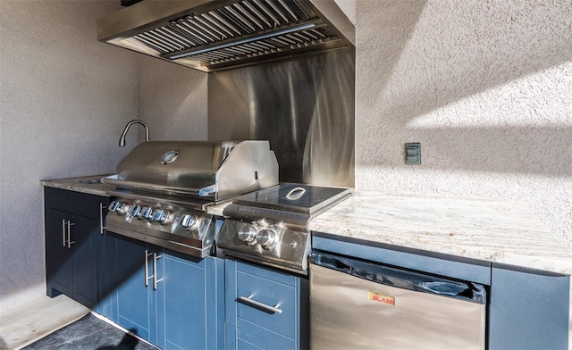 view of patio / terrace with an outdoor kitchen and area for grilling