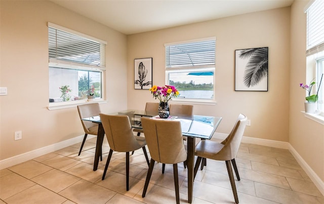 view of tiled dining space