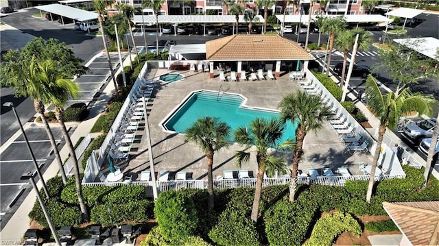 view of pool featuring a patio area