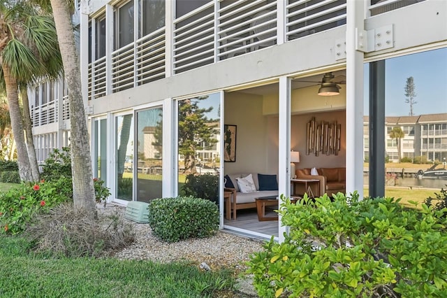 doorway to property featuring a balcony