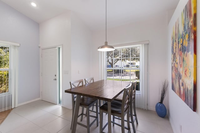 view of tiled dining room