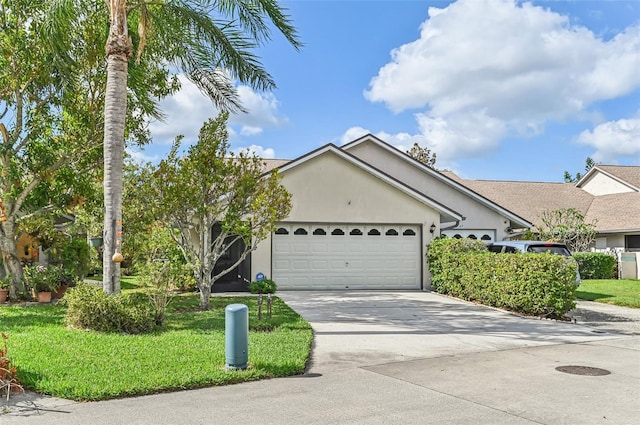 ranch-style home with a garage