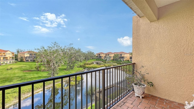 balcony with a water view