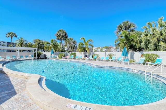 view of pool with a patio area