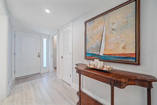 entryway featuring light hardwood / wood-style floors