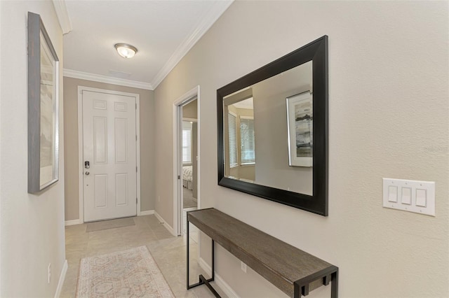 interior space with ornamental molding