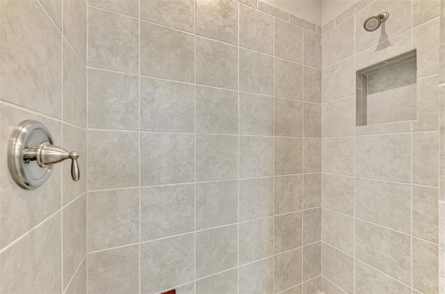 bathroom with a tile shower