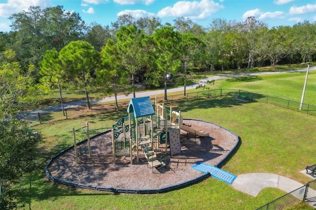 view of play area with a lawn